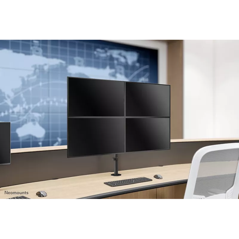 Brazo de monitor Neomounts FPMA-D550D4 negro 13-32 inch, pinza/pasacables de mesa, 6 kg, 33 cm (13 inch), 81,3 cm (32 inch), 100 x 100 mm, negro