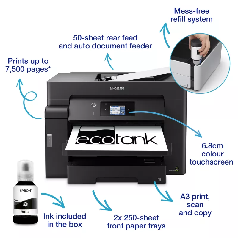 Epson EcoTank ET-M16600 inyección de tinta A3 4800 x 2400 DPI 25 ppm Wi-Fi