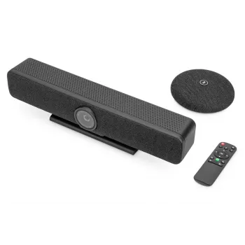 Barra de vídeo todo en uno 4K DIGITUS - sistema de videoconferencia (4 micrófonos/1 altavoz, 1 micrófono de mesa)