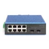 DIGITUS Switch Industrial Fast Ethernet 8+2 puertos 8 puertos FE RJ45 2 puertos GE SFP