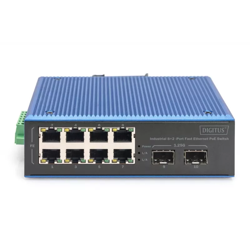 Switch no gestionado DIGITUS DN-651147 Fast Ethernet PoE 8+2 puertos 1 Gbit/s