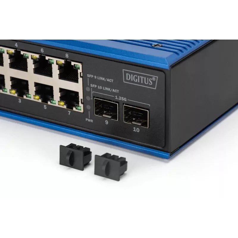Switch no gestionado DIGITUS DN-651150 8 puertos Gigabit Ethernet 2 módulos SFP