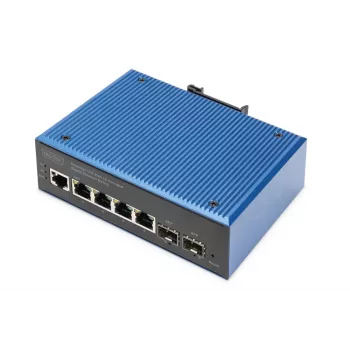 DIGITUS Switch Industrial Gigabit Ethernet L2 gestionado 4+2 puertos 4xGE RJ45 + 2 puertos SFP