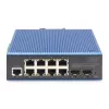 DIGITUS Switch Industrial Gigabit Ethernet POE L2 gestionado 8+2 puertos 8xGE RJ45 + 2 puertos SFP IEEE802.3at (30W)