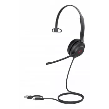 Yealink UH37 Mono Teams Auricular USB-C/A, con cable, 20 - 20000 Hz, Oficina/Call center, 96,5 g, Auricular, Negro