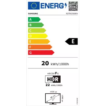 Monitor LCD 27 pulgadas Samsung S27DG300EU – 27 pulgadas Full HD (1920×1080), Panel VA, 1 ms, 180 Hz, 250 cd/m², HDMI 2.0 y DisplayPort, VESA 100×100, Negro