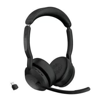 Jabra Evolve2 55 - Link380c UC estéreo, inalámbrico, oficina/call center, 20 - 20000 Hz, 130 g, auricular, negro