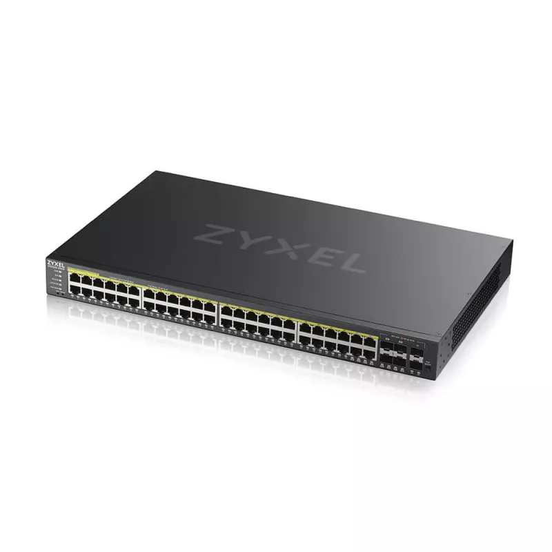 Switch de red Zyxel GS2220-50HP-EU0101F gestionado L2 Gigabit Ethernet (10/100/1000) Power over Ethernet (PoE) negro