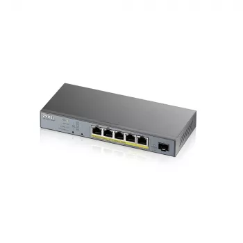 Switch de red Zyxel GS1350-6HP-EU0101F gestionado L2 Gigabit Ethernet (10/100/1000) Power over Ethernet (PoE) gris