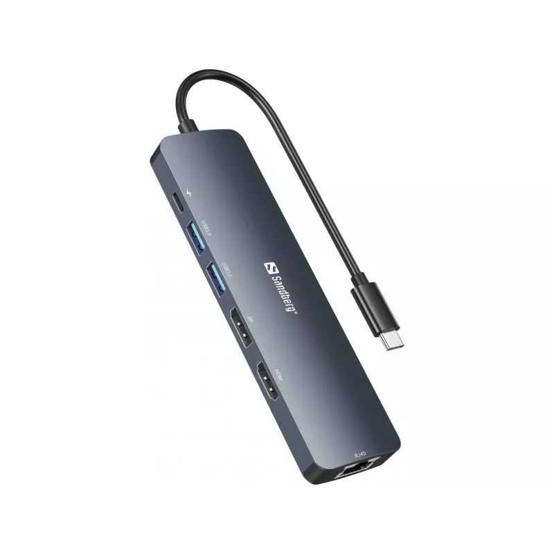 Dock de pantalla Sandberg USB-C 8K USB 3.2 Gen 1 Type-C 100W Power Delivery