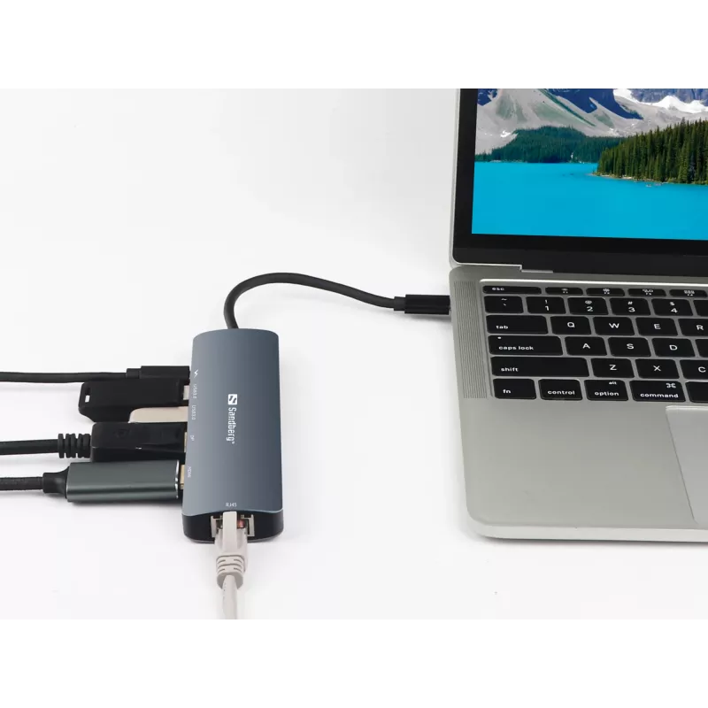 Dock de pantalla Sandberg USB-C 8K USB 3.2 Gen 1 Type-C 100W Power Delivery