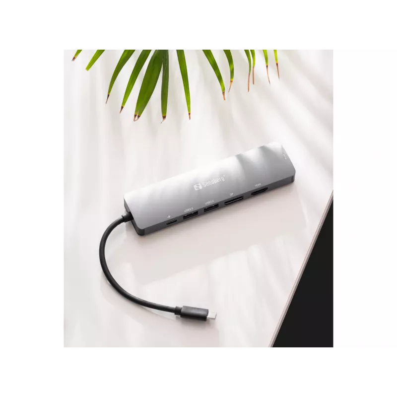 Dock de pantalla Sandberg USB-C 8K USB 3.2 Gen 1 Type-C 100W Power Delivery