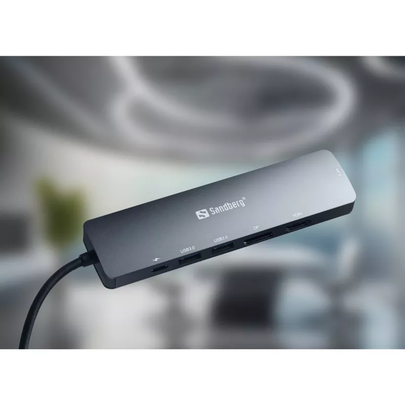 Dock de pantalla Sandberg USB-C 8K USB 3.2 Gen 1 Type-C 100W Power Delivery