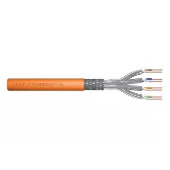 Cable de instalación DIGITUS - Cat 7 - S/FTP - AWG 23/1 - Simplex - 50 m - naranja - 1200 MHz Dca (EN 50575), caja de papel, SX