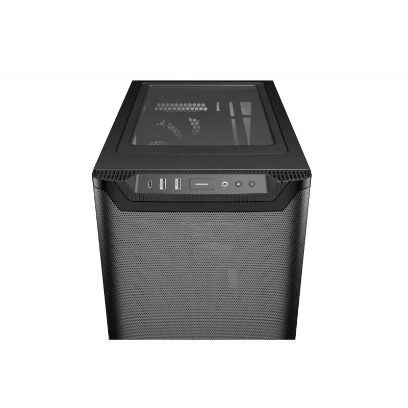 be quiet! PURE BASE 501 Airflow Window BGW74 caja de PC Midi Tower, ATX, ventana de cristal templado, 2 ventiladores PWM de 140 mm, radiador de hasta 360 mm, 2x 3,5″ + 5x 2,5″, 2x USB 3.0, USB 3.2 Gen 2 Type-C, negra