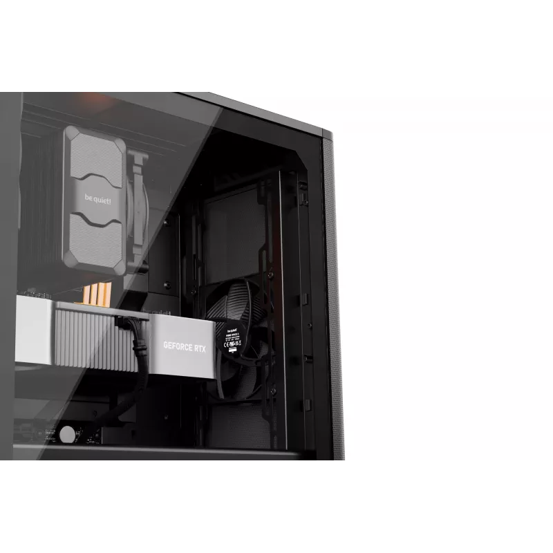 be quiet! PURE BASE 501 Airflow Window BGW74 caja de PC Midi Tower, ATX, ventana de cristal templado, 2 ventiladores PWM de 140 mm, radiador de hasta 360 mm, 2x 3,5″ + 5x 2,5″, 2x USB 3.0, USB 3.2 Gen 2 Type-C, negra
