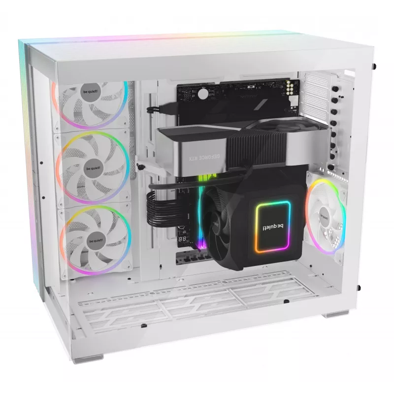 Caja de PC be quiet! LIGHT BASE 900 DX blanca torre Full — soporte ATX/EATX, panel lateral de cristal, Multi-RGB, GPU máx. 495 mm, altura disipador CPU 190 mm