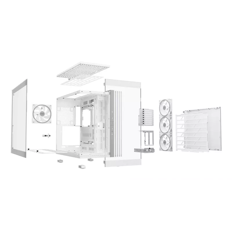 Caja de PC be quiet! LIGHT BASE 900 DX blanca torre Full — soporte ATX/EATX, panel lateral de cristal, Multi-RGB, GPU máx. 495 mm, altura disipador CPU 190 mm
