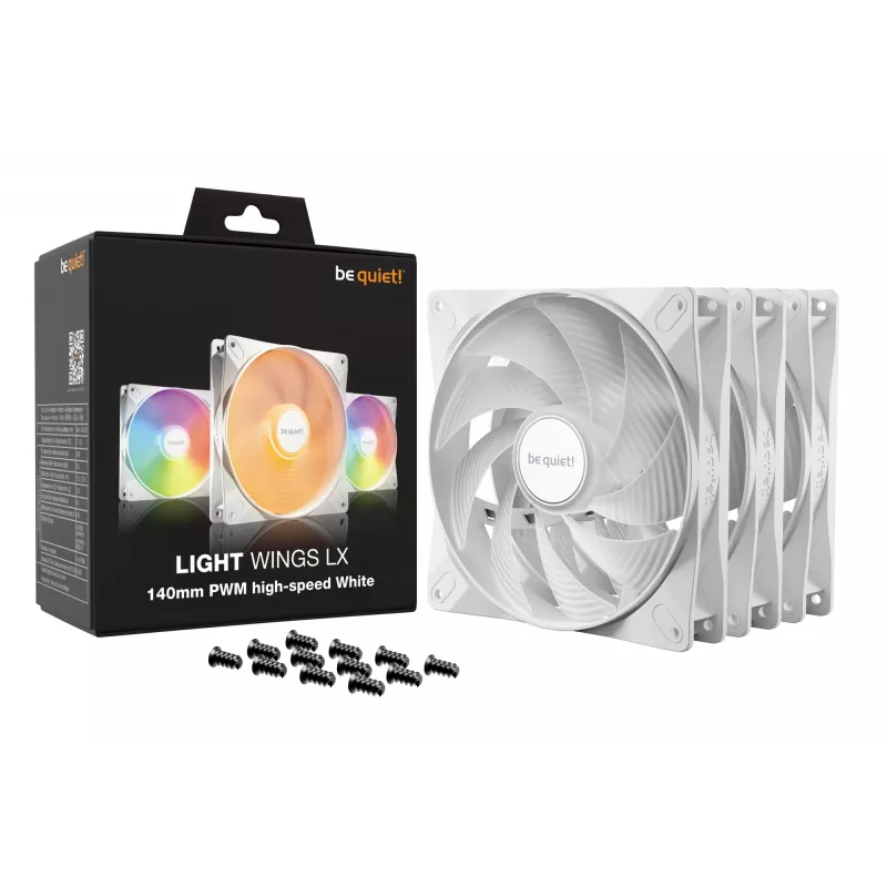 Ventilador para caja de PC be quiet! LIGHT WINGS LX 140mm PWM High Speed pack de 3 blanco 14 cm 3 uds.