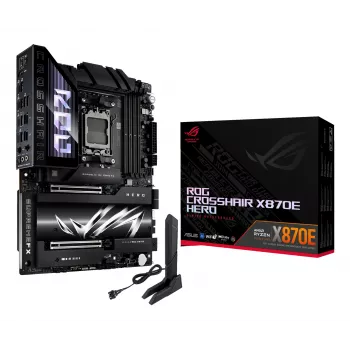 Placa base ASUS ROG CROSSHAIR X870E HERO — AMD X870E, socket AM5, ATX, 4× DDR5 DIMM, 192 GB, Wi‑Fi 7, Bluetooth 5.4