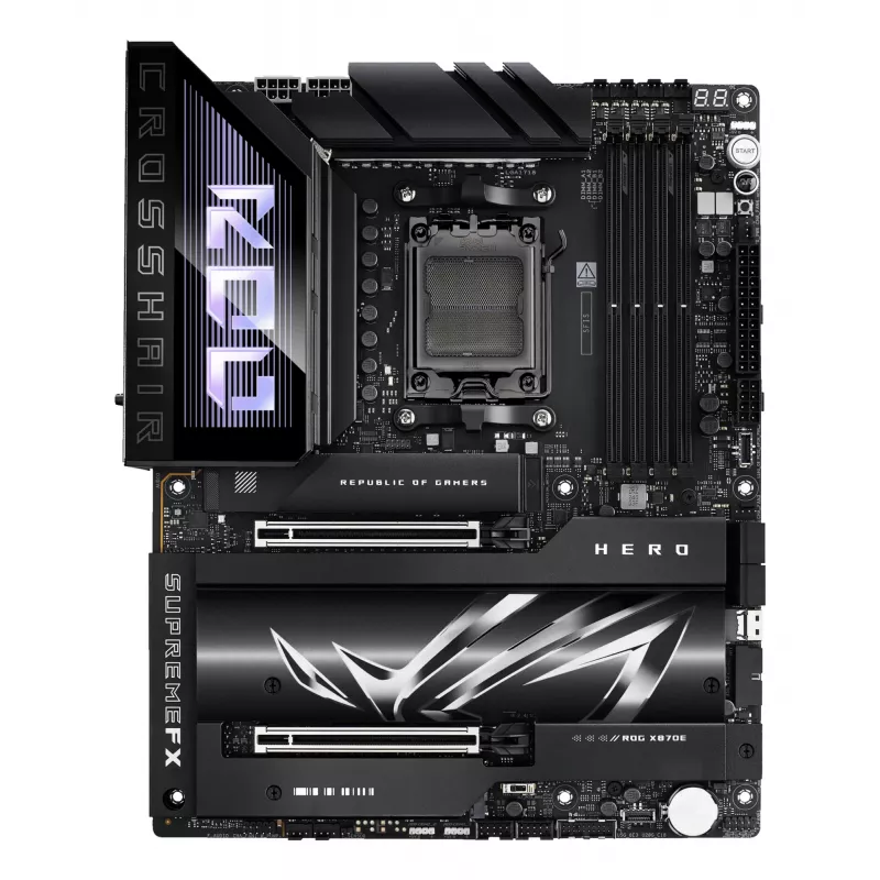 Placa base ASUS ROG CROSSHAIR X870E HERO — AMD X870E, socket AM5, ATX, 4× DDR5 DIMM, 192 GB, Wi‑Fi 7, Bluetooth 5.4