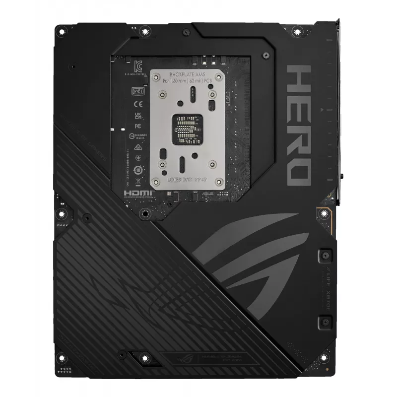 Placa base ASUS ROG CROSSHAIR X870E HERO — AMD X870E, socket AM5, ATX, 4× DDR5 DIMM, 192 GB, Wi‑Fi 7, Bluetooth 5.4