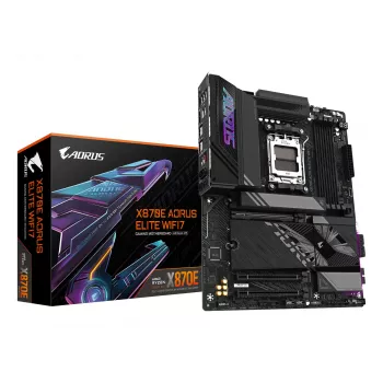 Placa base GIGABYTE X870E AORUS ELITE WIFI7 ATX, AMD X870E, socket AM5, DDR5, 4x DIMM, Wi‑Fi 7, 2,5Gb LAN