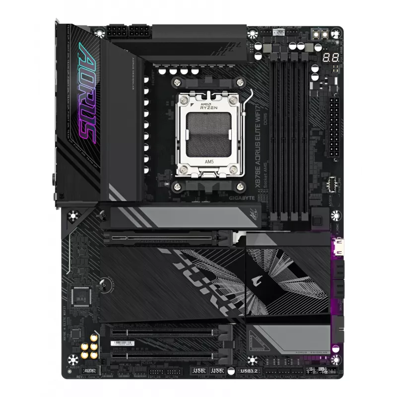Placa base GIGABYTE X870E AORUS ELITE WIFI7 ATX, AMD X870E, socket AM5, DDR5, 4x DIMM, Wi‑Fi 7, 2,5Gb LAN