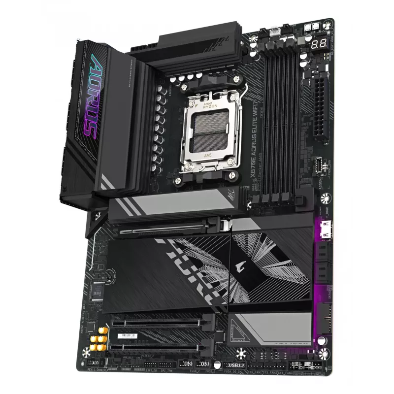 Placa base GIGABYTE X870E AORUS ELITE WIFI7 ATX, AMD X870E, socket AM5, DDR5, 4x DIMM, Wi‑Fi 7, 2,5Gb LAN