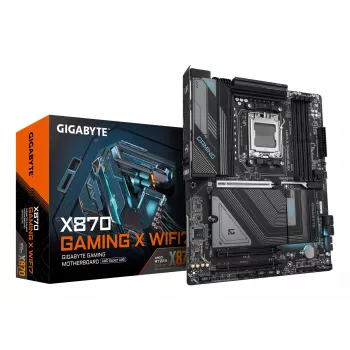 Placa base GIGABYTE X870 GAMING X WIFI7 - compatible con CPUs AMD Ryzen 9000, VRM de 16+2+2 fases, hasta 8000 MHz DDR5 (OC), 1xPCIe 5.0 + 2xPCIe 4.0, Wi-Fi 7, 2.5GbE LAN, USB 4