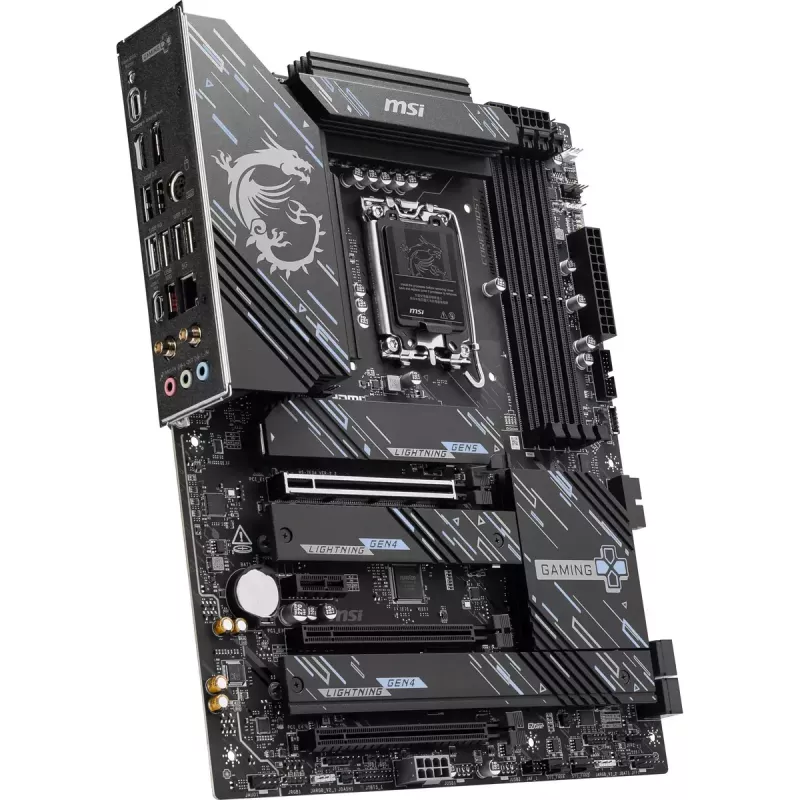 Placa base MSI Z890 GAMING PLUS WIFI — Intel Z890, LGA 1851, ATX, DDR5, 4x DIMM, Wi‑Fi 7, 5Gb LAN, 4x M.2