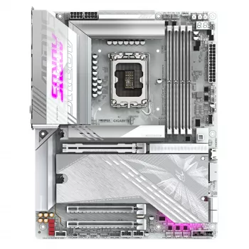 Placa base GIGABYTE Z890 AORUS ELITE X ICE - Compatible con CPUs Intel Core Ultra (Serie 2), 16+1+2 fases VRM, hasta 9500MHz DDR5 (OC), 1xPCIe 5.0 + 4xPCIe 4.0, Wi-Fi 7, 2.5GbE LAN, Thunderbolt 4