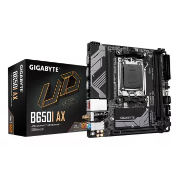 Placa base GIGABYTE B650I AX - CPUs AMD Ryzen Serie 9000, 5+2+1 fases VRM, hasta 6400 MHz DDR5 (OC), 1x PCIe 4.0 M.2, 2,5 GbE LAN, WLAN 6E, USB 3.2 Gen 2