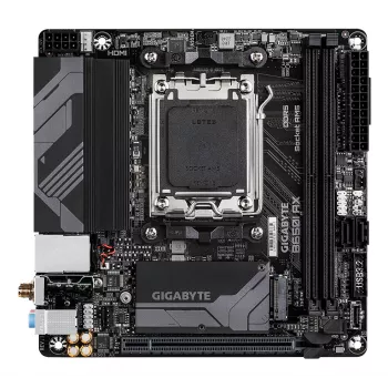 Placa base GIGABYTE B650I AX - CPUs AMD Ryzen Serie 9000, 5+2+1 fases VRM, hasta 6400 MHz DDR5 (OC), 1x PCIe 4.0 M.2, 2,5 GbE LAN, WLAN 6E, USB 3.2 Gen 2