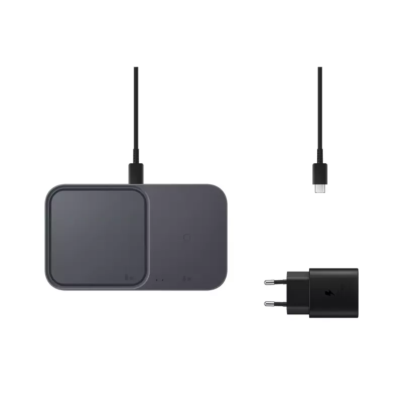 Cargador inalámbrico Samsung EP-P5400, 15 W, gris, cargador USB para interiores, compatible con auriculares, smartphones y smartwatches