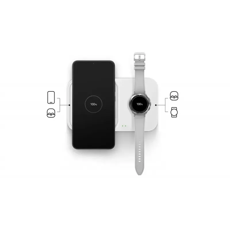 Cargador inalámbrico Samsung EP-P5400, 15 W, gris, cargador USB para interiores, compatible con auriculares, smartphones y smartwatches