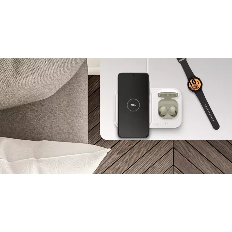 Cargador inalámbrico Samsung EP-P5400, 15 W, gris, cargador USB para interiores, compatible con auriculares, smartphones y smartwatches