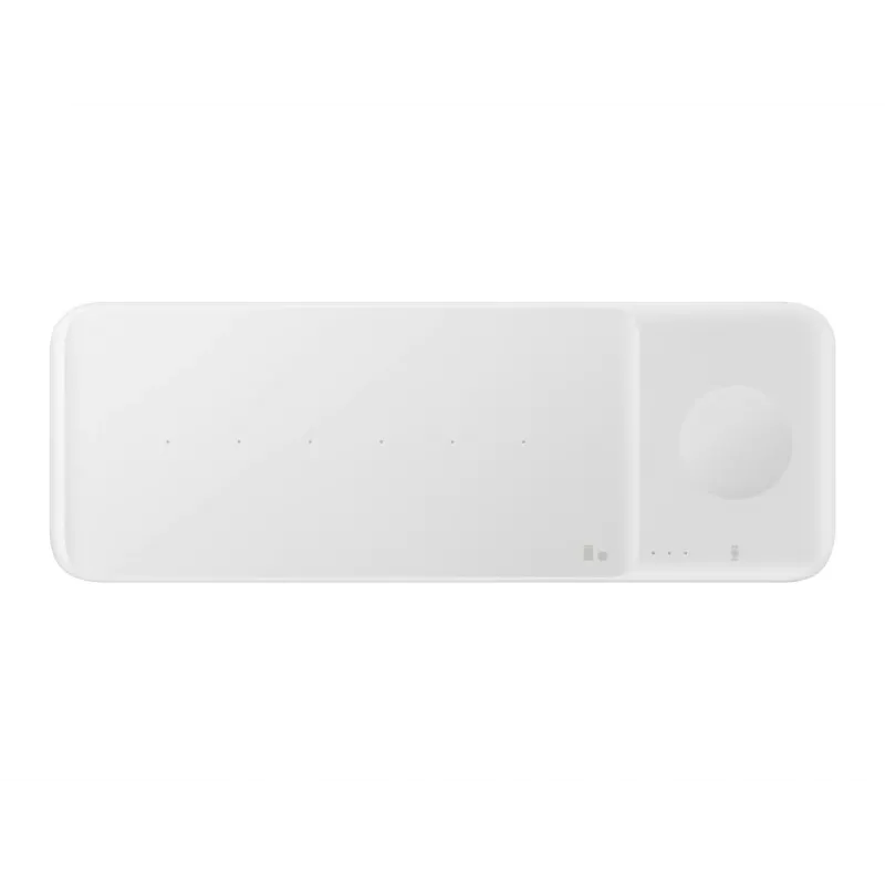 Cargador inalámbrico Samsung Trio auriculares, smartphone, smartwatch blanco USB carga inalámbrica carga rápida interiores