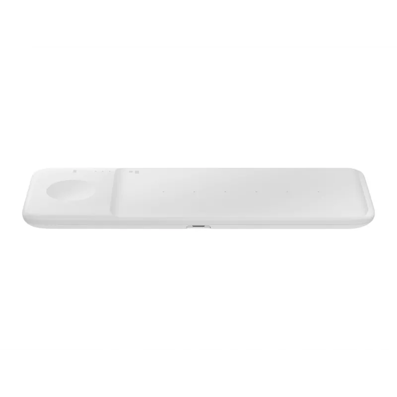 Cargador inalámbrico Samsung Trio auriculares, smartphone, smartwatch blanco USB carga inalámbrica carga rápida interiores