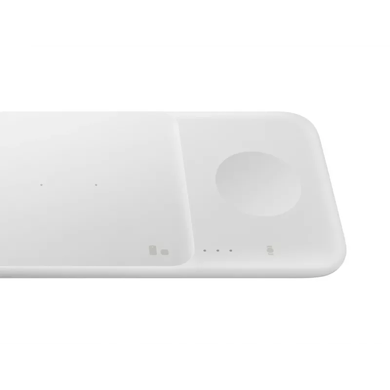 Cargador inalámbrico Samsung Trio auriculares, smartphone, smartwatch blanco USB carga inalámbrica carga rápida interiores