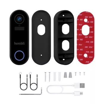 Timbre inteligente Hombli Pack negro blanco IP65 inalámbrico 1080p