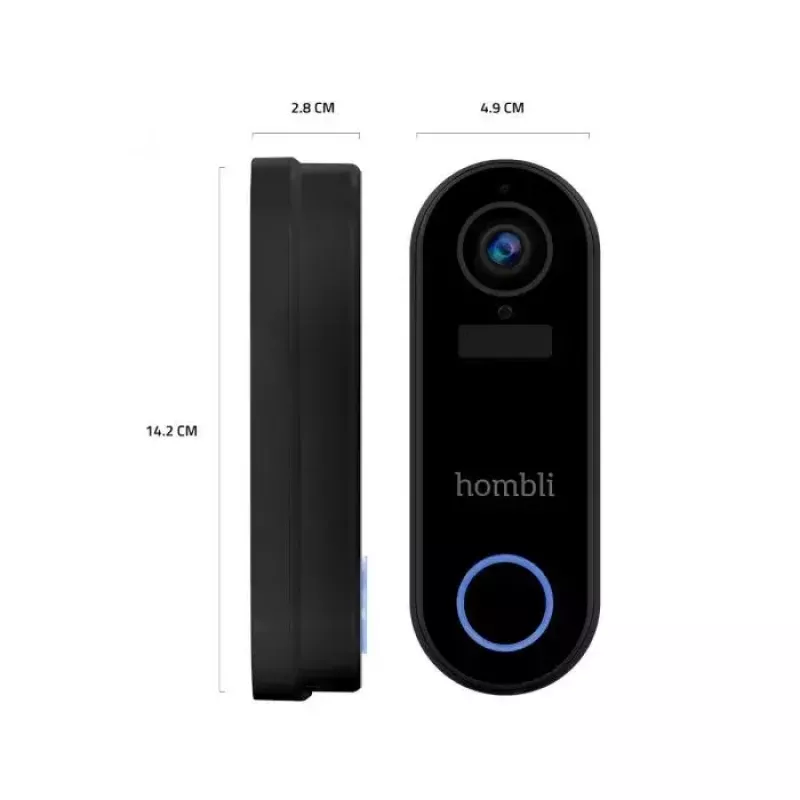 Timbre inteligente Hombli Pack negro blanco IP65 inalámbrico 1080p