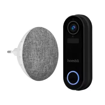 Timbre inteligente Hombli Pack negro blanco IP65 inalámbrico 1080p
