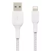 Cable BELKIN Lightning a USB-A, trenzado, 1 m, blanco