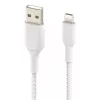 Cable BELKIN Lightning a USB-A, trenzado, 1 m, blanco