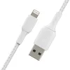 Cable BELKIN Lightning a USB-A Trenzado 2 m Blanco