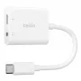 Adaptador de carga BELKIN Rockstar 3,5 mm Audio + USB-C Blanco