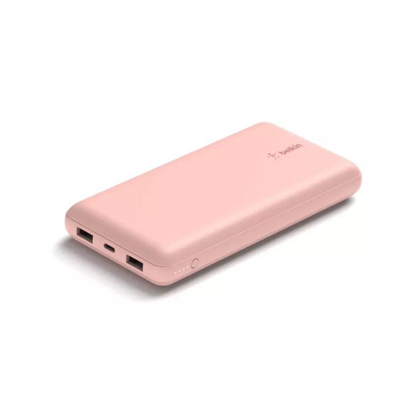 Batería externa BELKIN 20k USB-A y USB-C 15 W Rosa