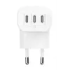 Cargador de pared BELKIN - Boostcharge - Cargador USB-C de 3 puertos - Con PPS 67W - blanco