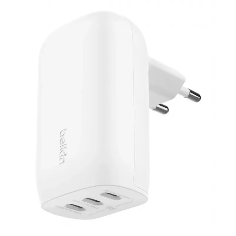 Cargador de pared BELKIN - Boostcharge - Cargador USB-C de 3 puertos - Con PPS 67W - blanco